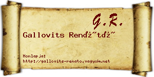 Gallovits Renátó névjegykártya