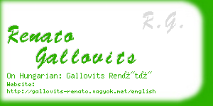 renato gallovits business card